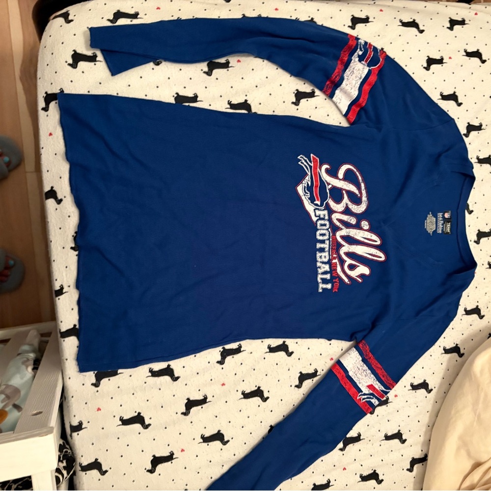Blue Bills Football Long Sleeve Shirt